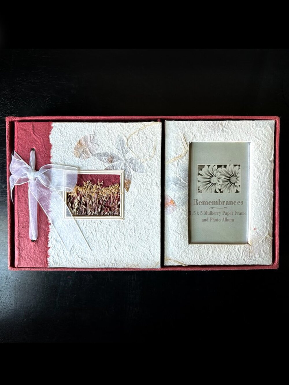 Remembrances Mulberry Paper Frame & Photo Album Boxed Set